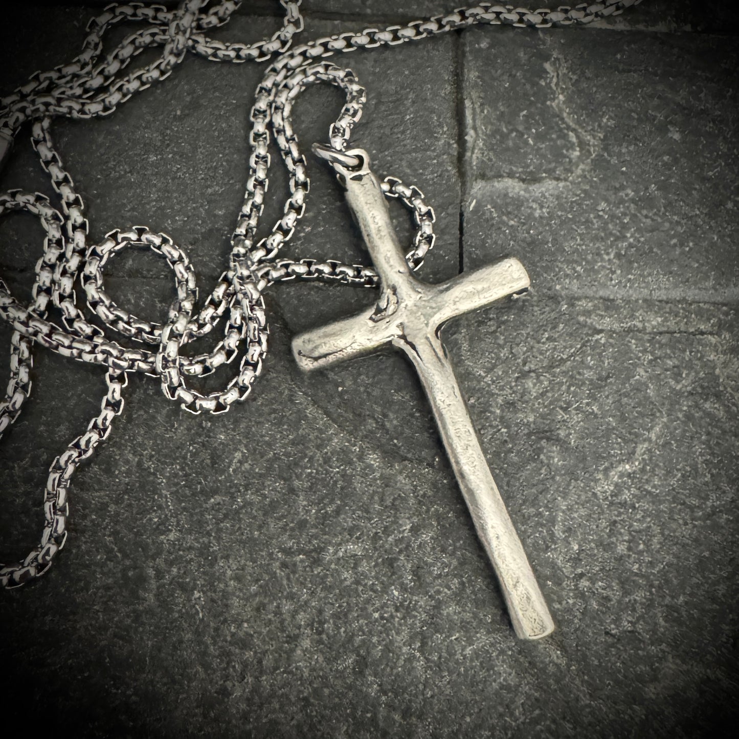 Skinny Hammered Cross