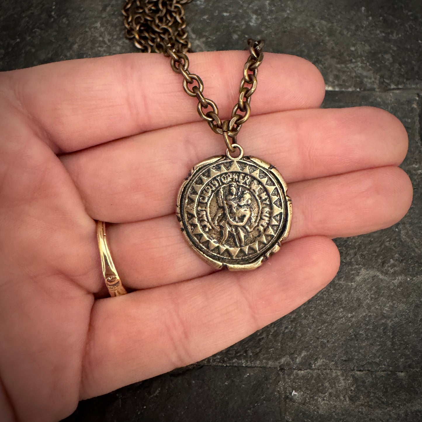 Vintage Saint Christopher Wax Seal