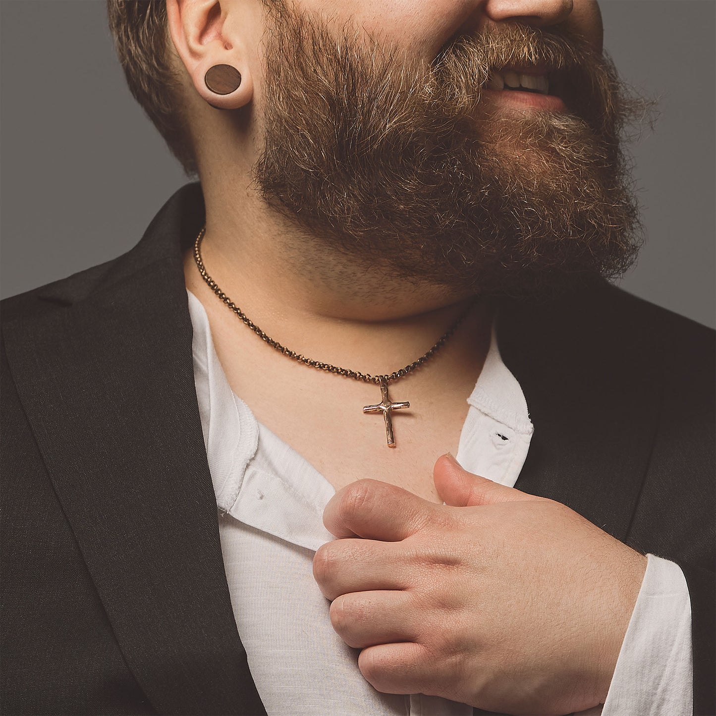 Skinny Hammered Cross