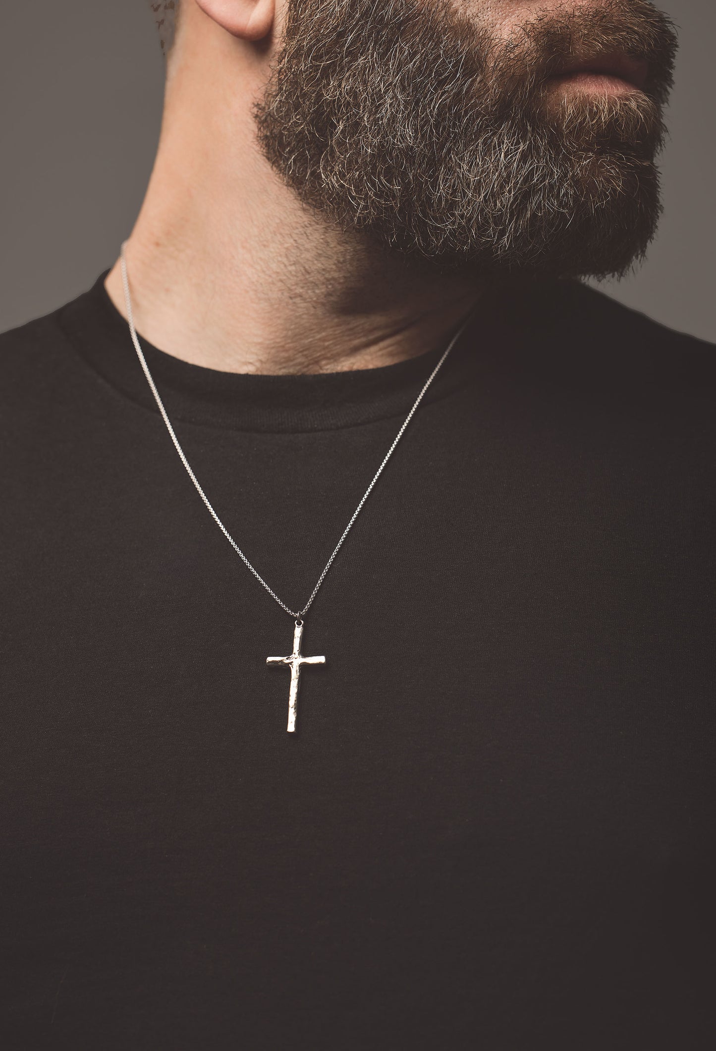 Skinny Hammered Cross