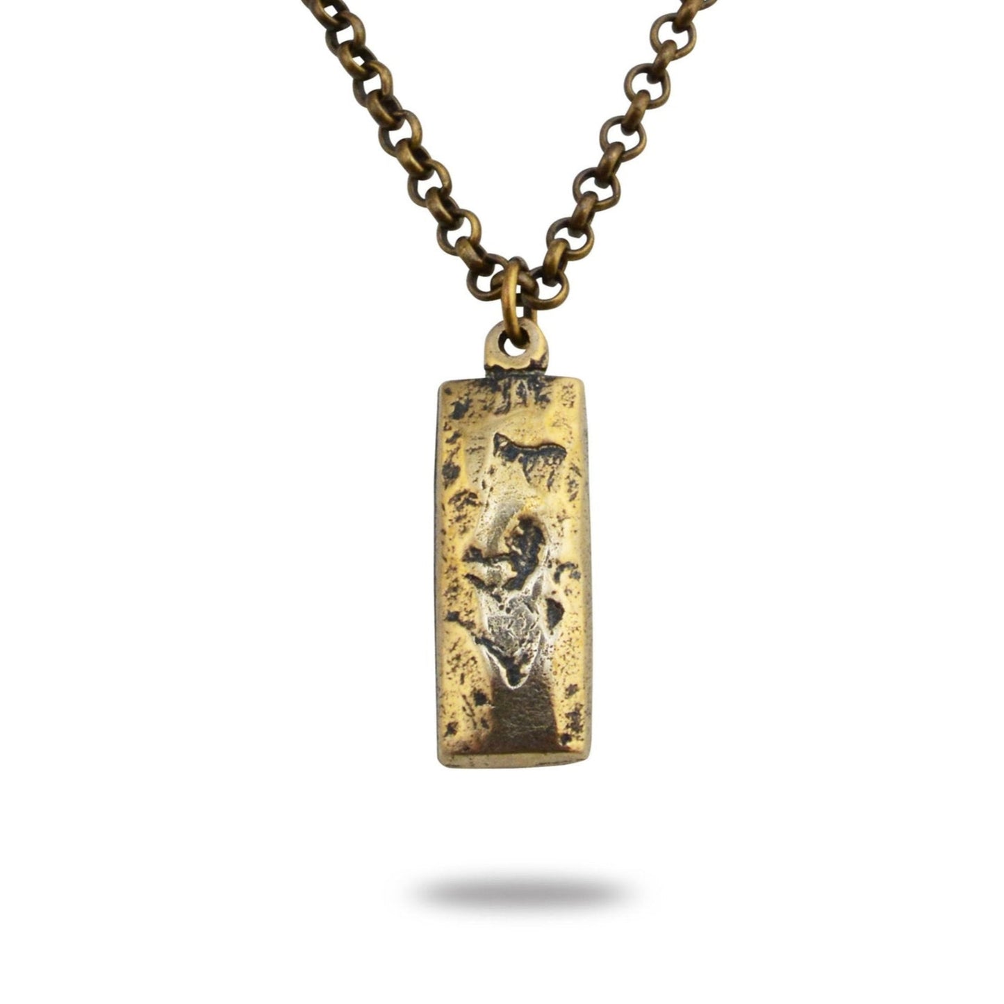Mens Necklace Bronze Bar