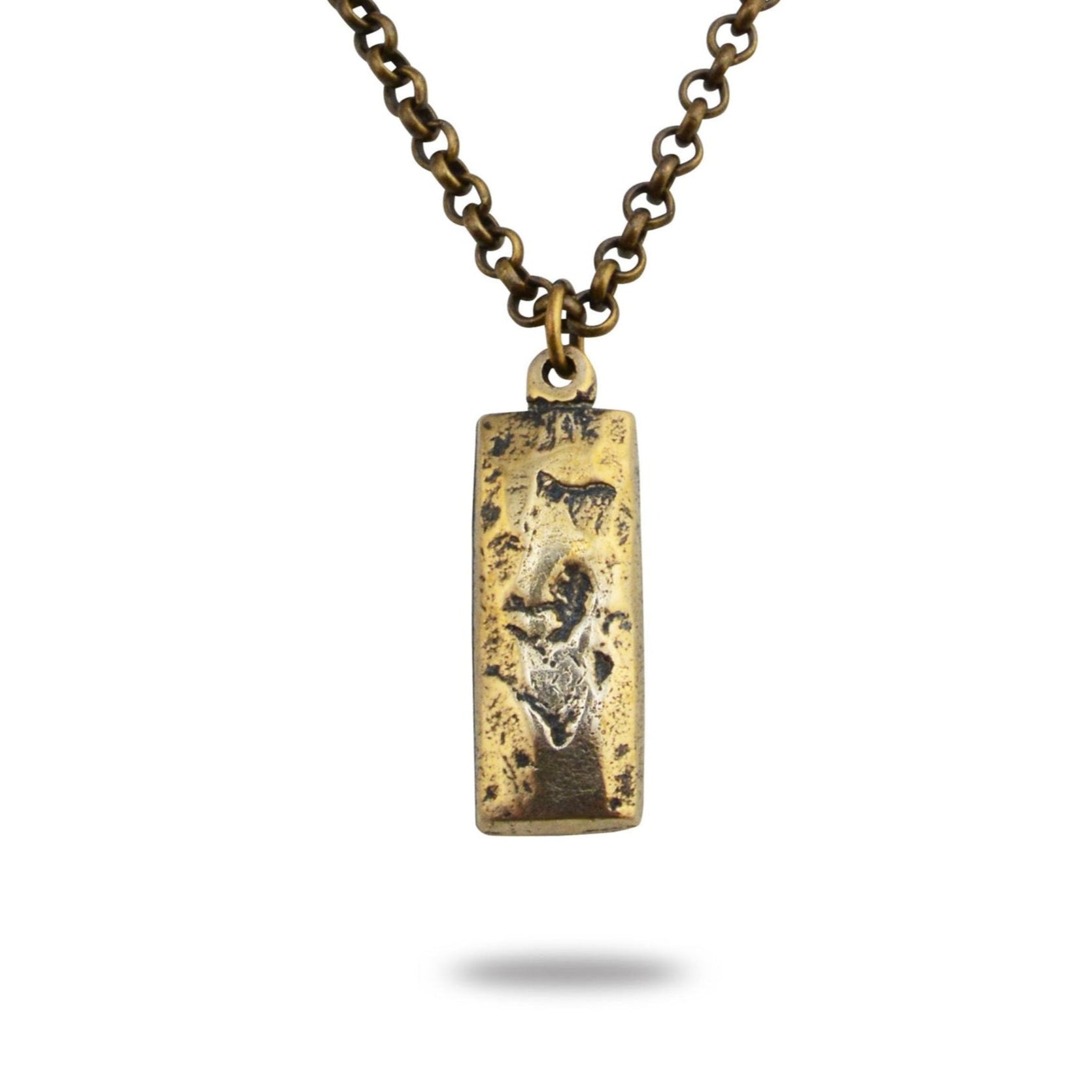 Mens Necklace Bronze Bar