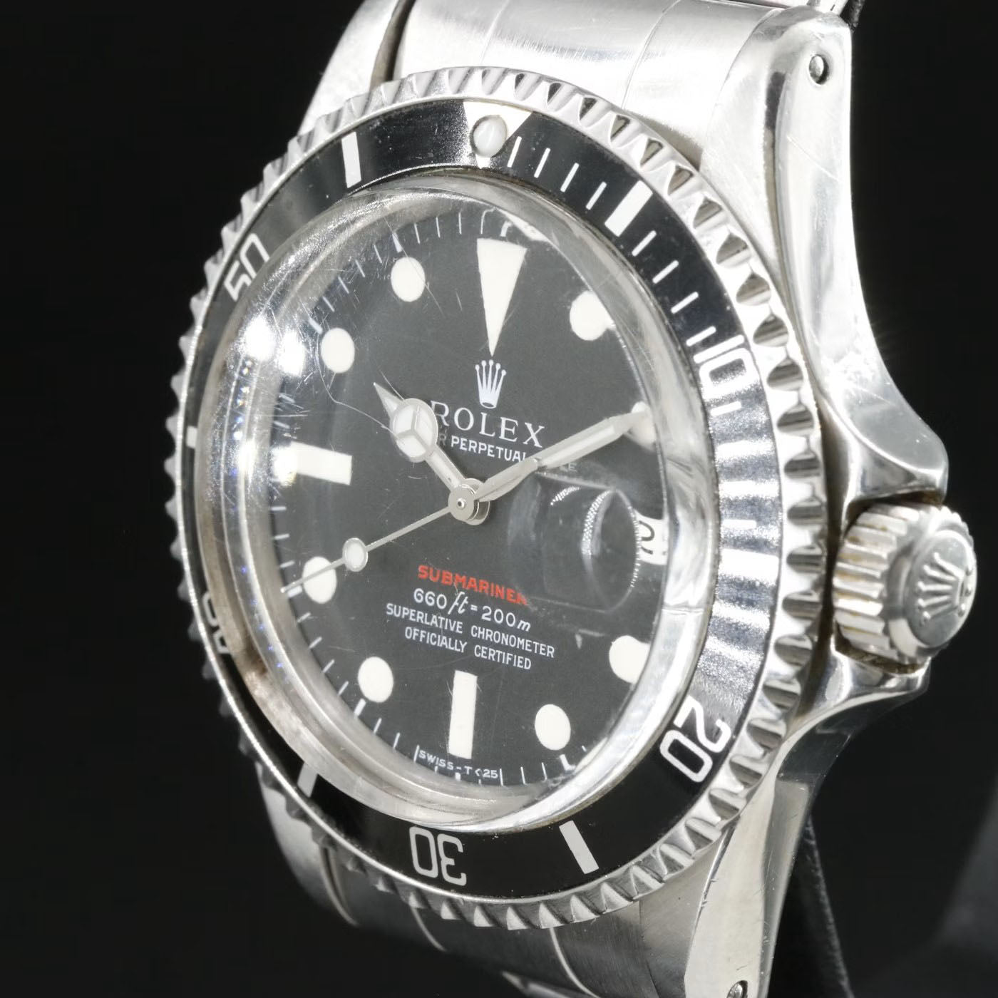 Rolex Submariner "Red" 1680 Watch - Rare Factory Error "Pateted" Clasp