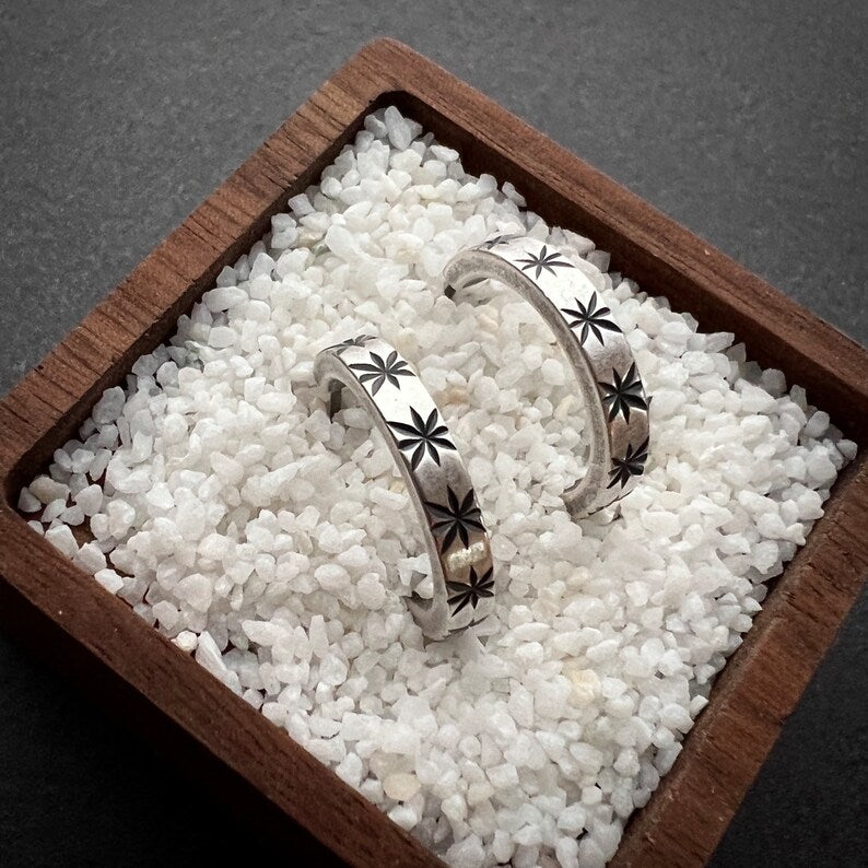 Silver Star Post Earrings, Half Hoop, Simple Everyday Studs, JohnnyGirl Jewelry