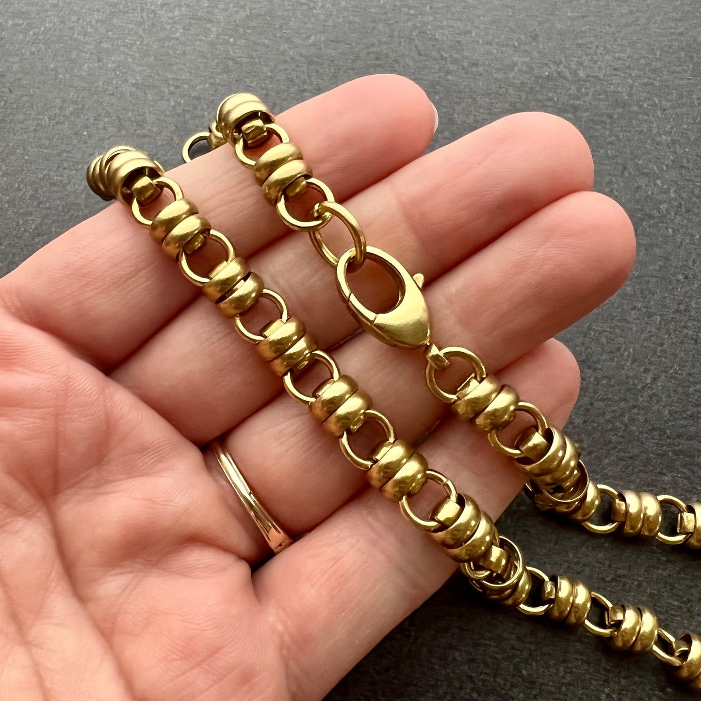 Thick Gold Layering Chain, Brass Necklace, 18 inch JohnnyGirl, GBR-0010