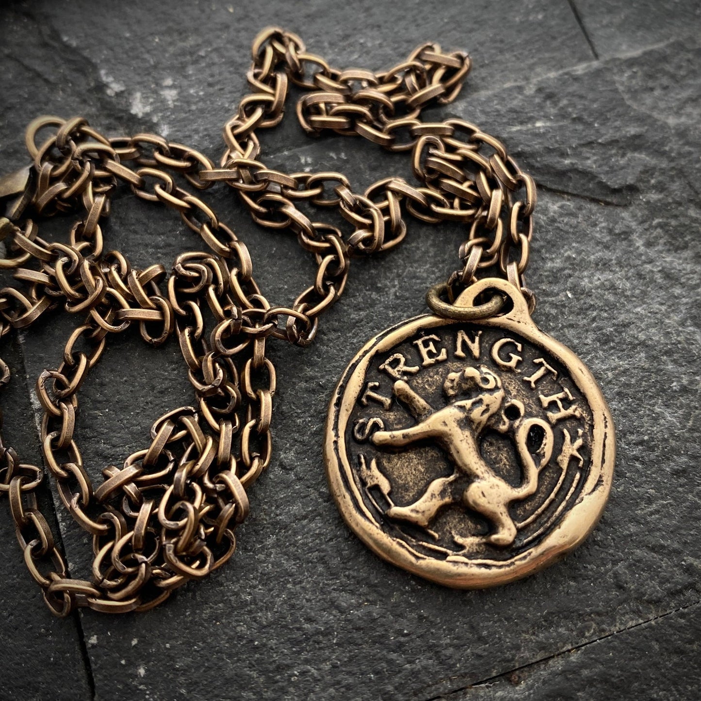 Lion Strength Wax Seal Necklace Johnny LTD