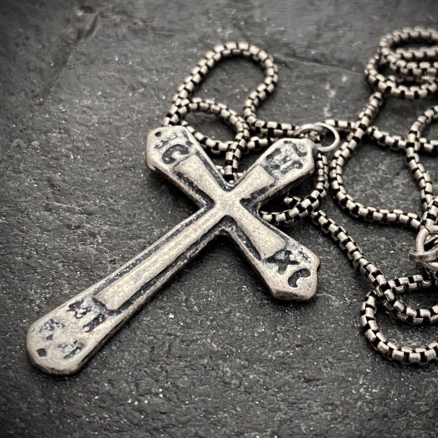medieval cross  mens cross necklace