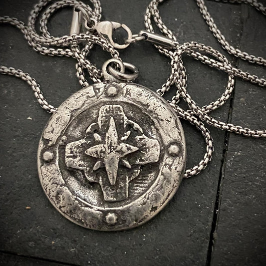 Old World Compass Necklace Mens Jewelry