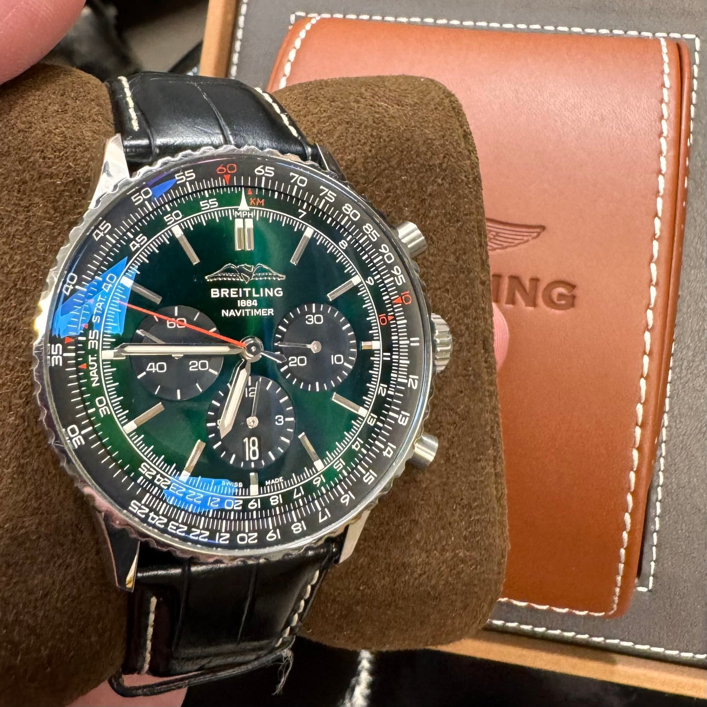 Breitling Navitimer B01 Chronograph 46 Watch - Green Dial