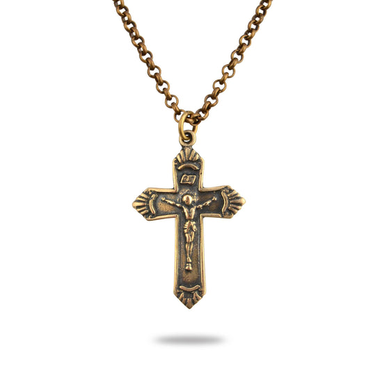 Mens necklace Cross Crucifix