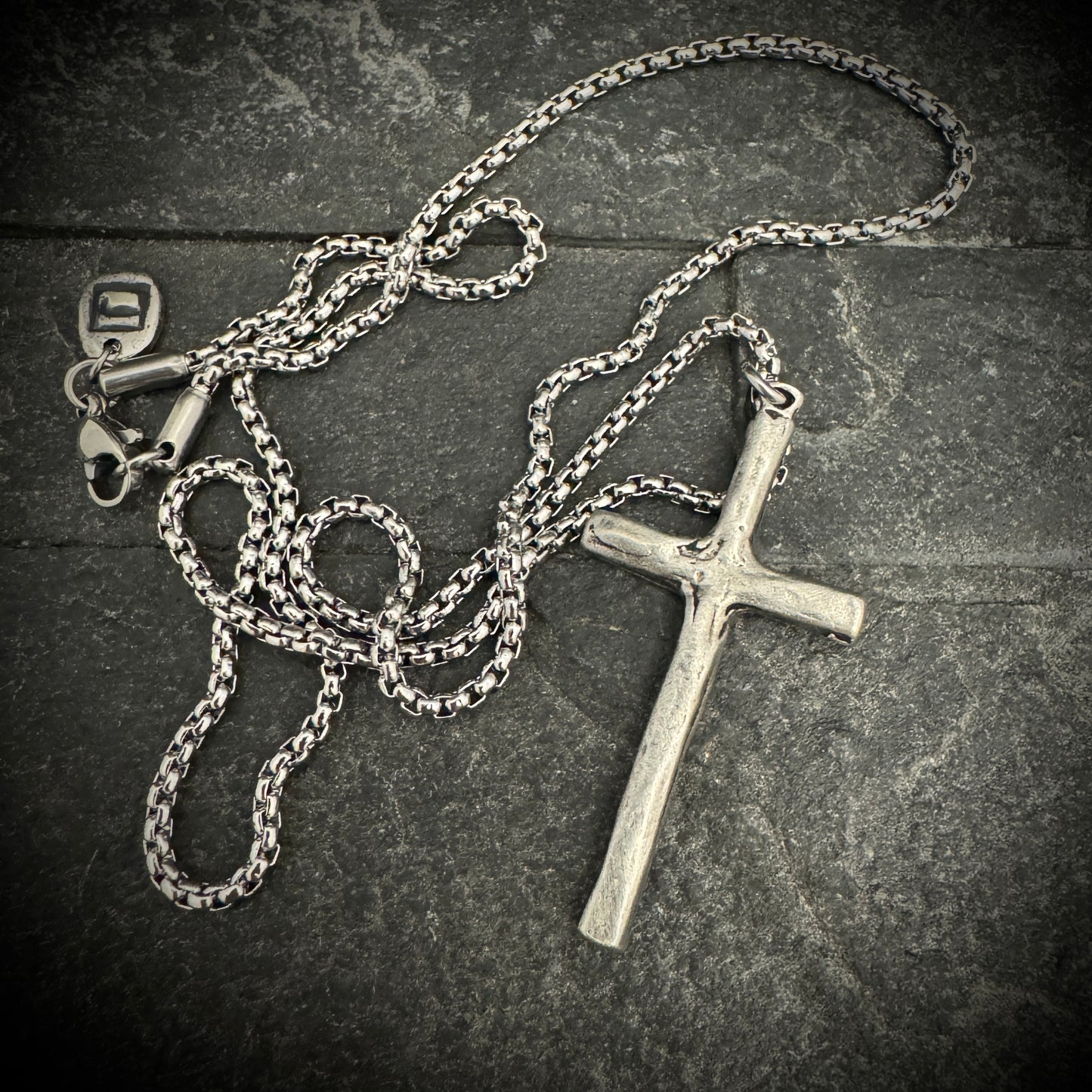 Skinny Hammered Cross