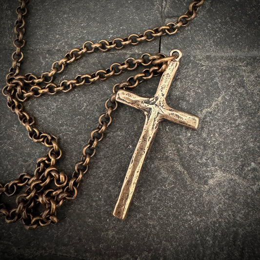 Skinny Hammered Cross