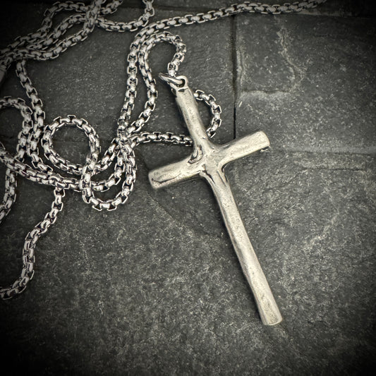 Skinny Hammered Cross
