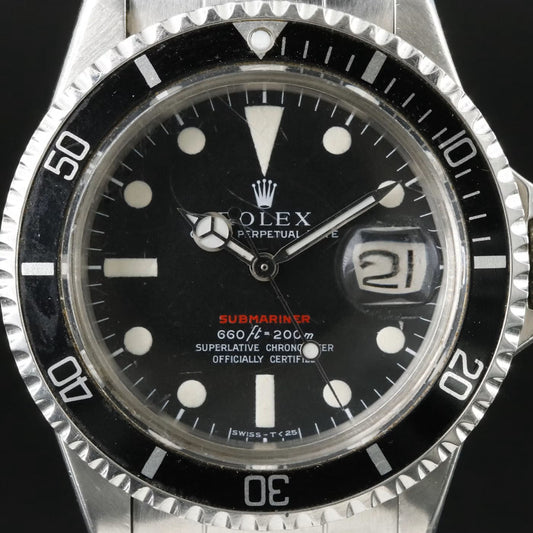 Rolex Submariner "Red" 1680 Watch - Rare Factory Error "Pateted" Clasp