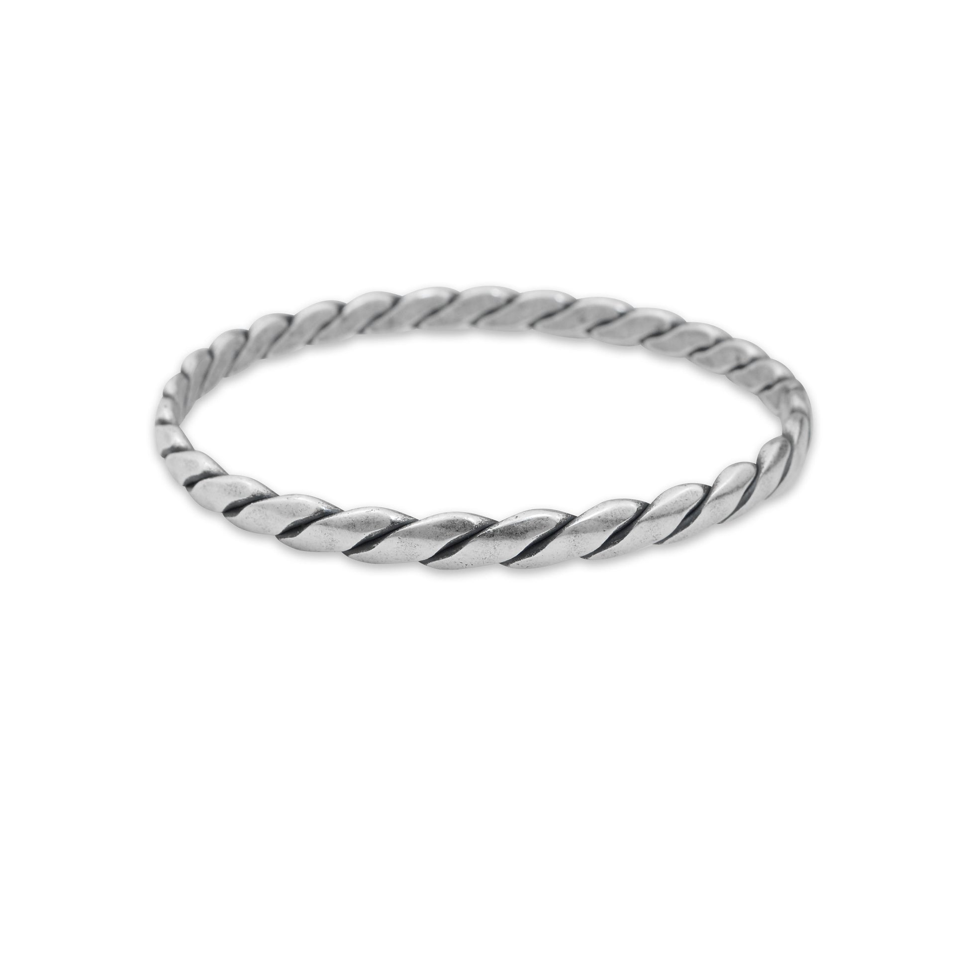 Silver Braided Bangle Johnny Girl 