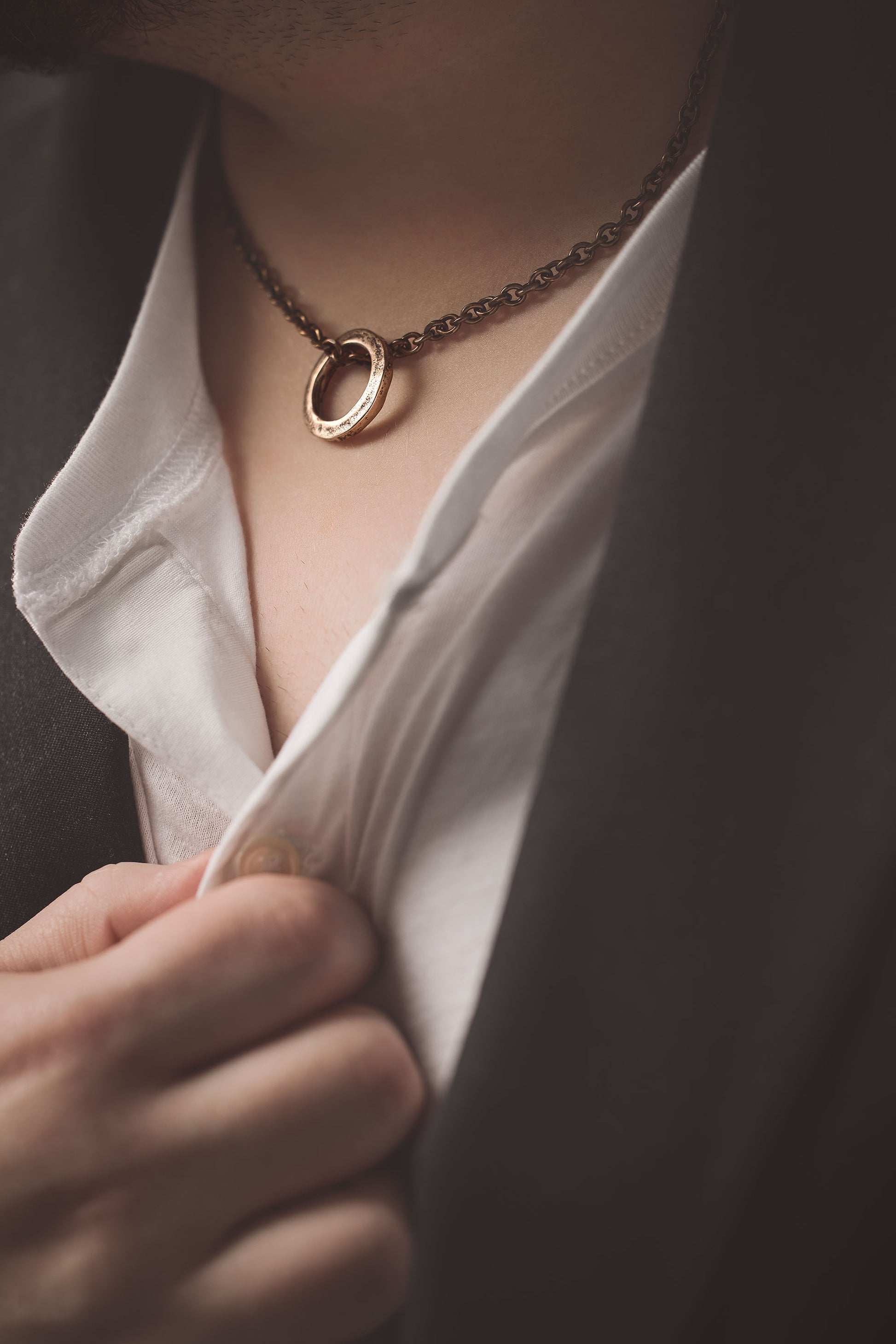  minimalist  mens necklace bronze johnny ltd