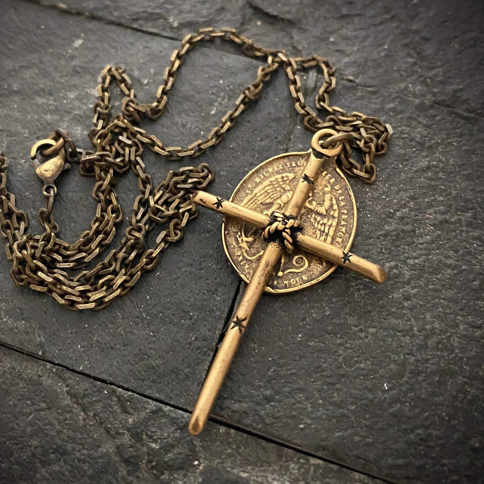 Antiqued Brass Cross Johnny LTD