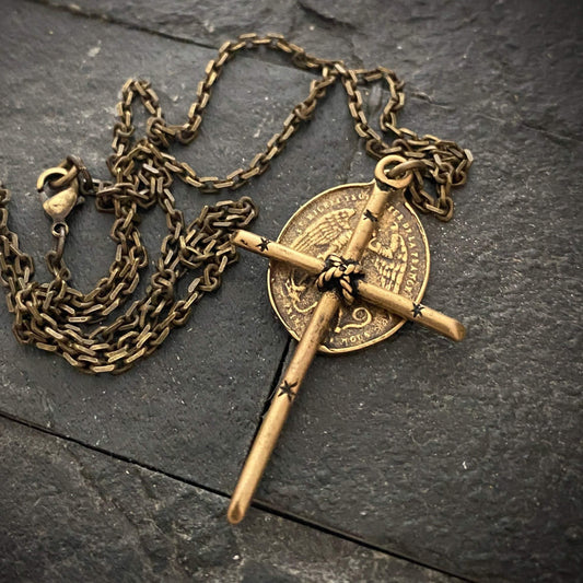 Antiqued Brass Cross Johnny LTD