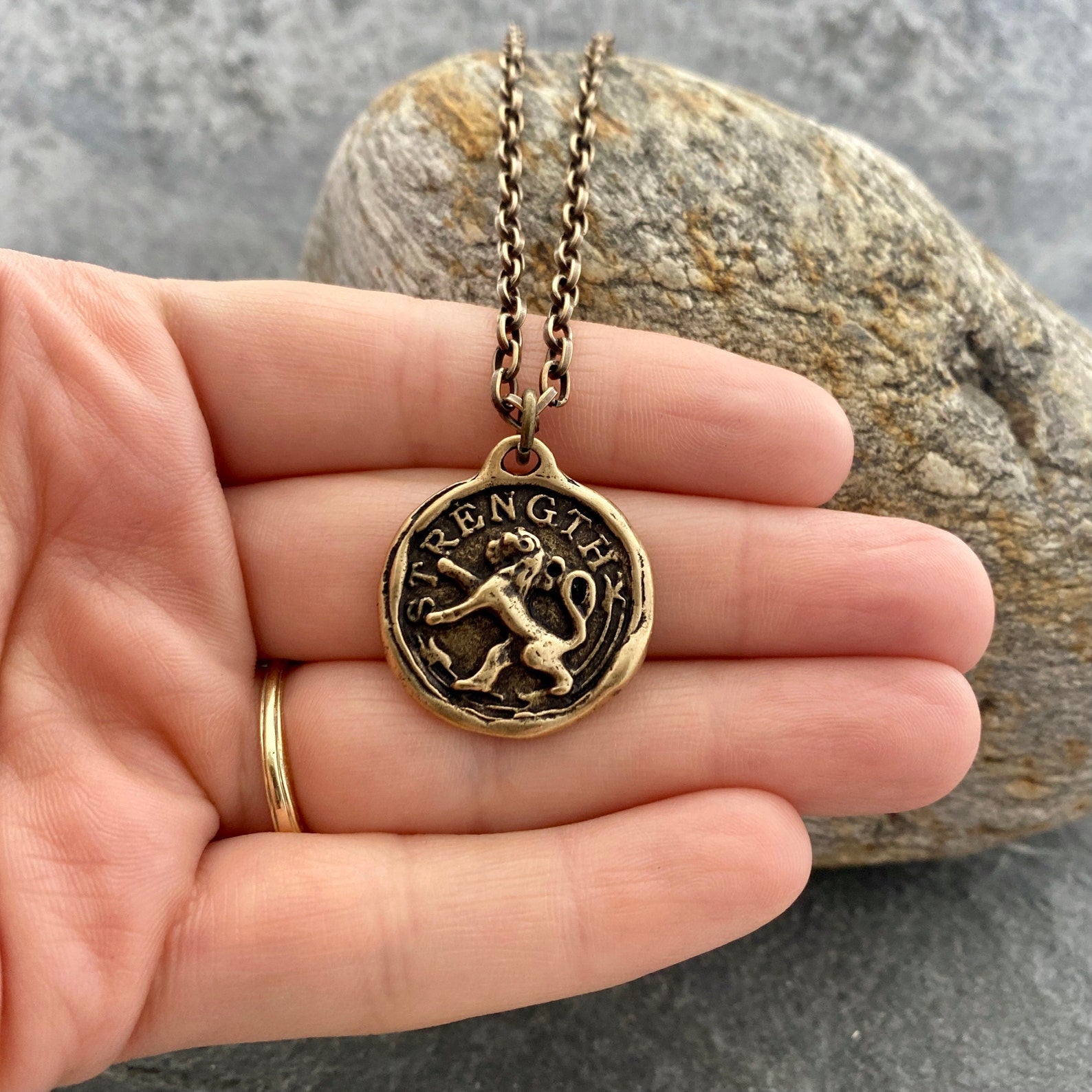 Lion Strength Wax Seal Necklace Johnny LTD