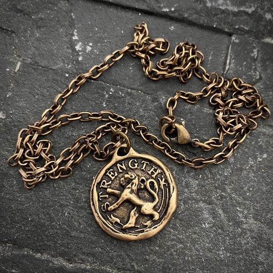 Lion Strength Wax Seal Necklace Johnny LTD