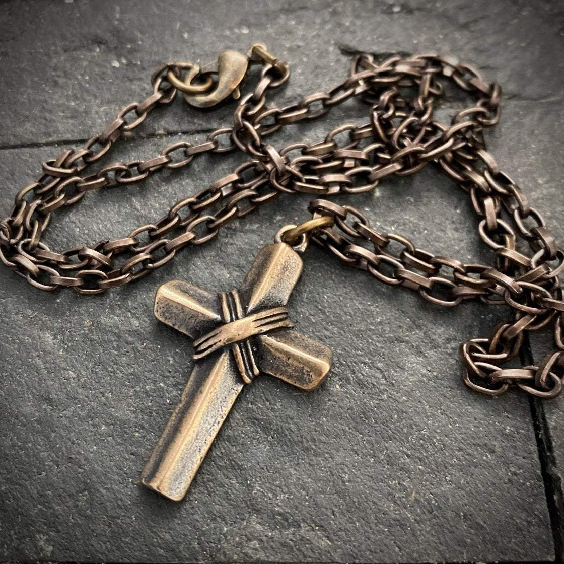 Mens Bronze Vintage Cross