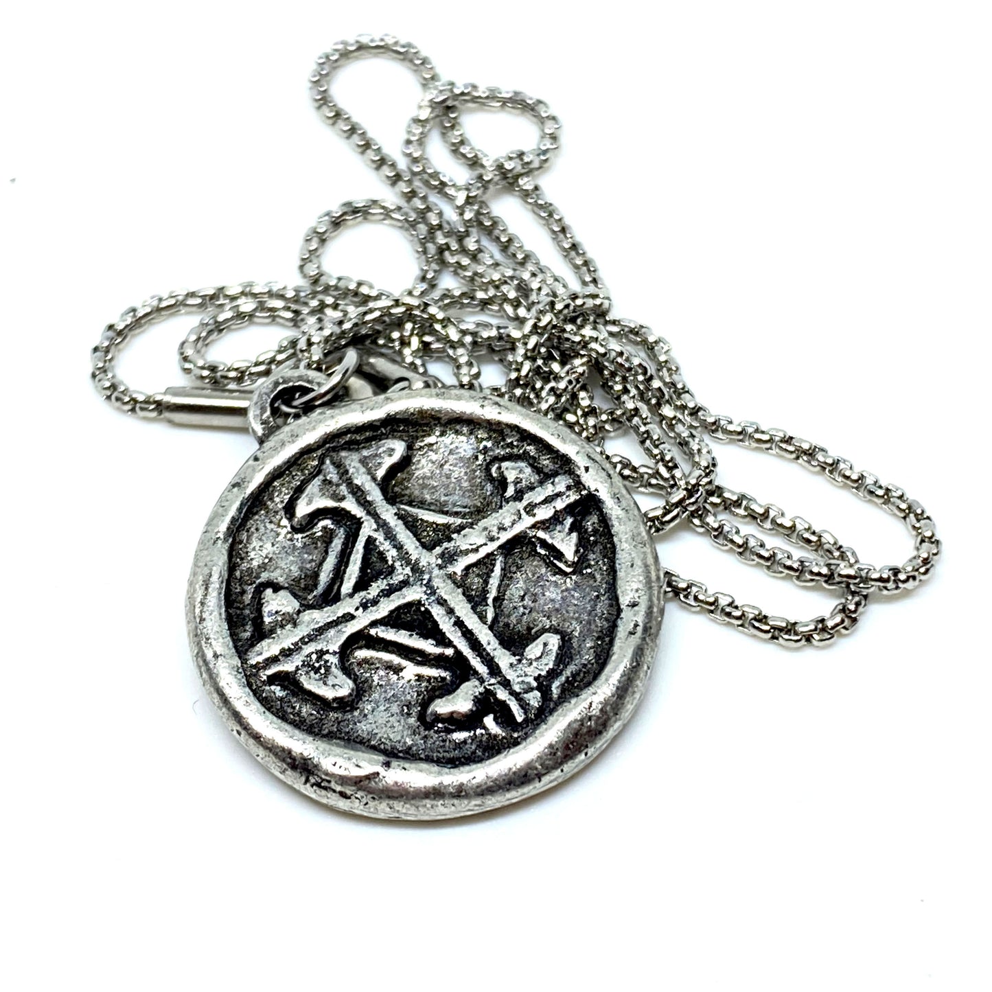 Serenity Prayer Necklace, Men's Soldered Pendant with Cross, Unisex Jewelry Gift, Faith, ST-024