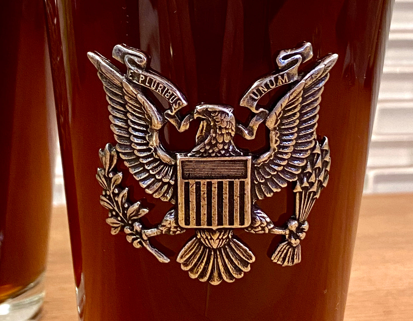 Custom Set of Beer Glasses, American Eagle, Military Emblem, Air Force, Army, Navy, Marines, American Pint Beer Glasses BW-004