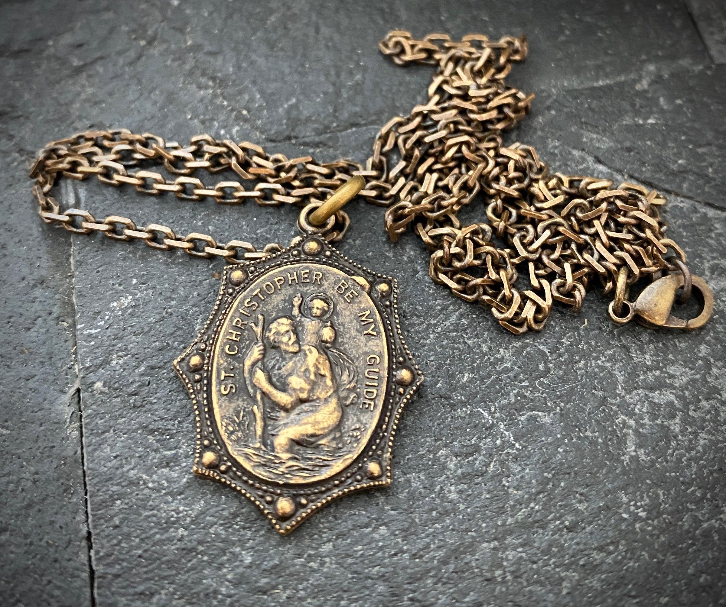 Necklace Set: Gold Rope Chain and St. Christopher Necklace — WE ARE ALL  SMITH