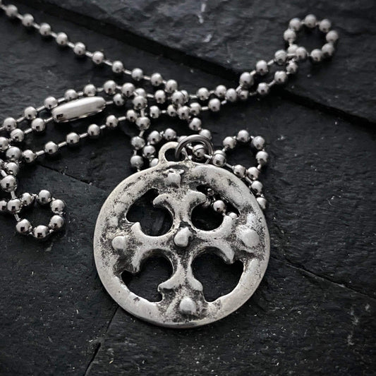 Men's necklace created from an ancient Viking cross, unisex, antiqued pewter, Men's Fashion, 20 to 24 inch chain -  ST-018