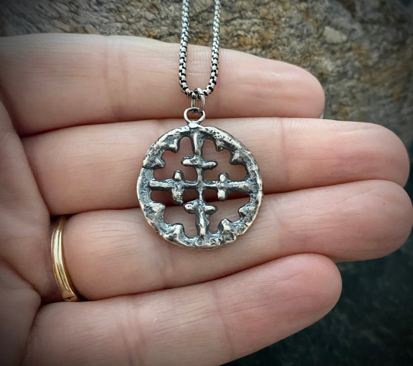 Sterling Silver Mens Necklace, Viking Era Cross produced from Original 10th Century Piece, Mens Fashion, Unisex Jewelry, SS-003