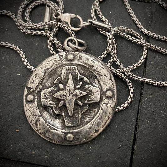 Find Your Way....Old World Compass Necklace, Men's Pendant, Directions, Map, Unisex Jewelry Gift, ST-033